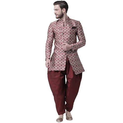 hangup men sherwani indo, color maroon, size 46 (s24indo112)