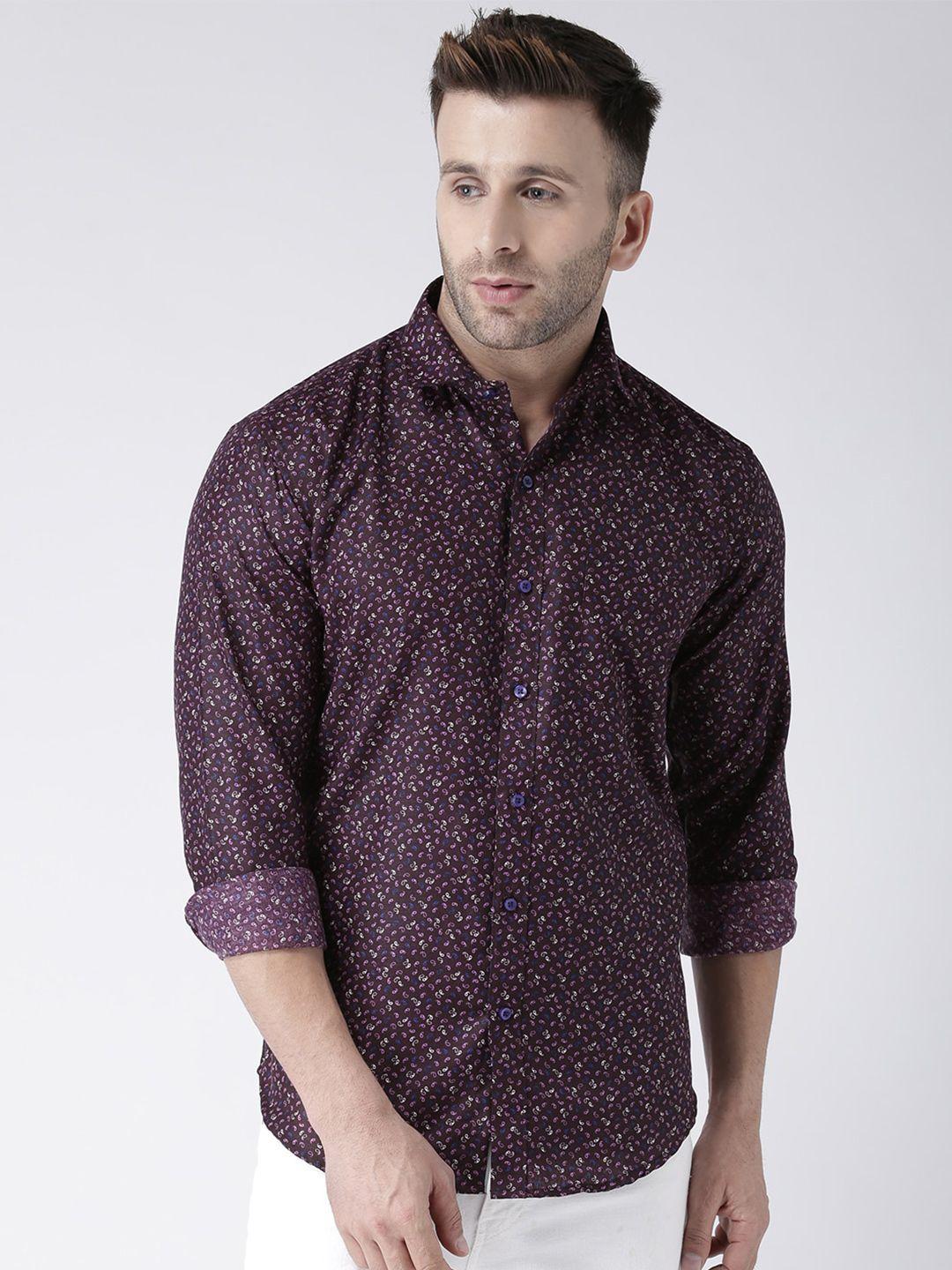 hangup men slim fit ethnic motifs printed casual shirt