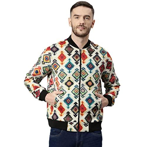 hangup mens regular fit casual wear jacket, size 44,color beige (j4_fs_print_jacket)