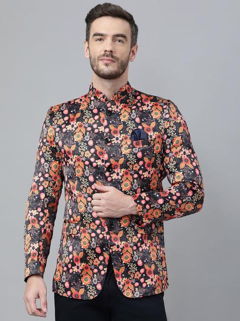 hangup multicolor regular fit floral print blazer