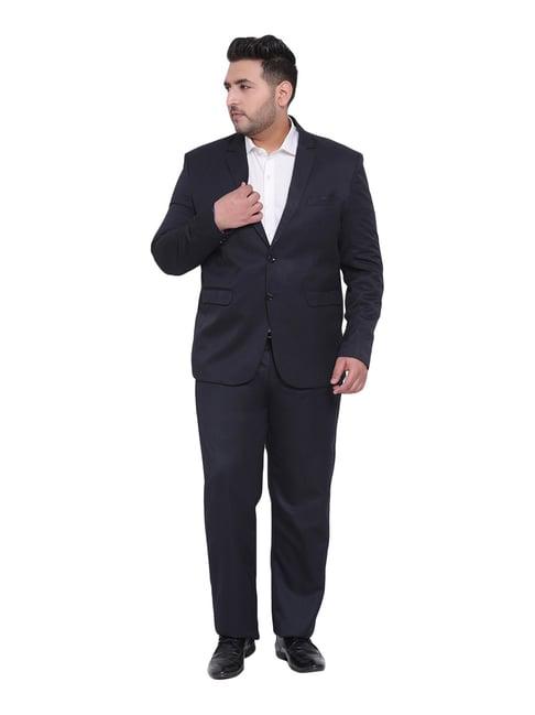 hangup navy regular fit two piece suit