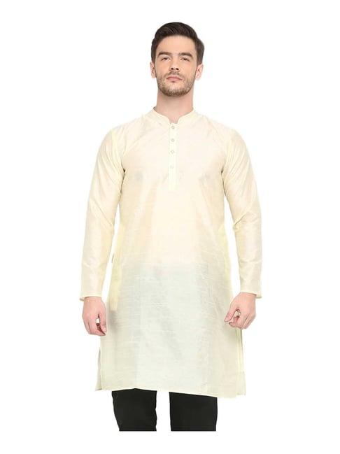 hangup off white full sleeves solid kurta