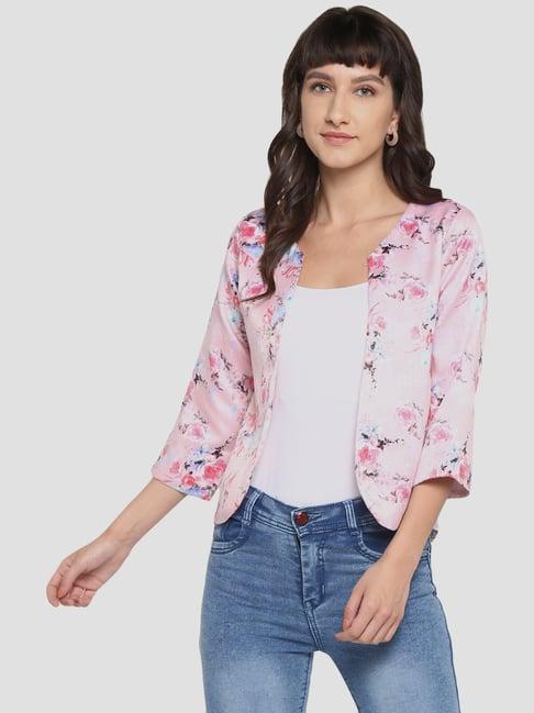 hangup pink floral print ethnic jacket