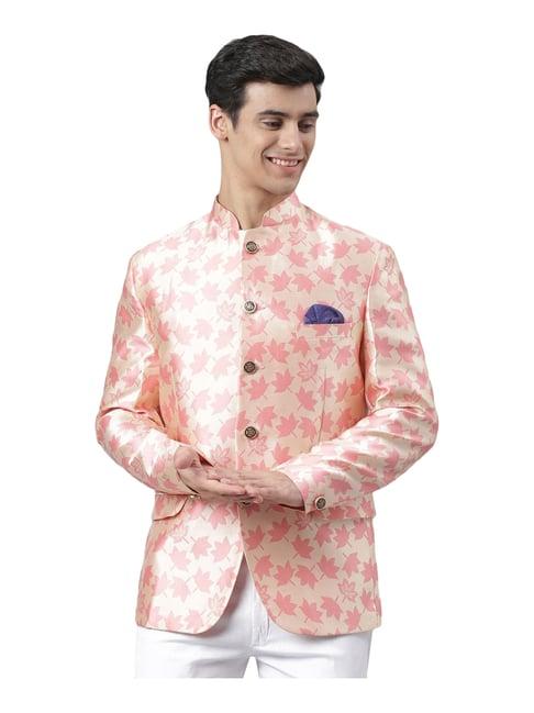 hangup pink regular fit full sleeves blazer