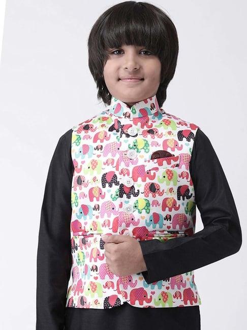 hangup plus kids multicolor printed waistcoat