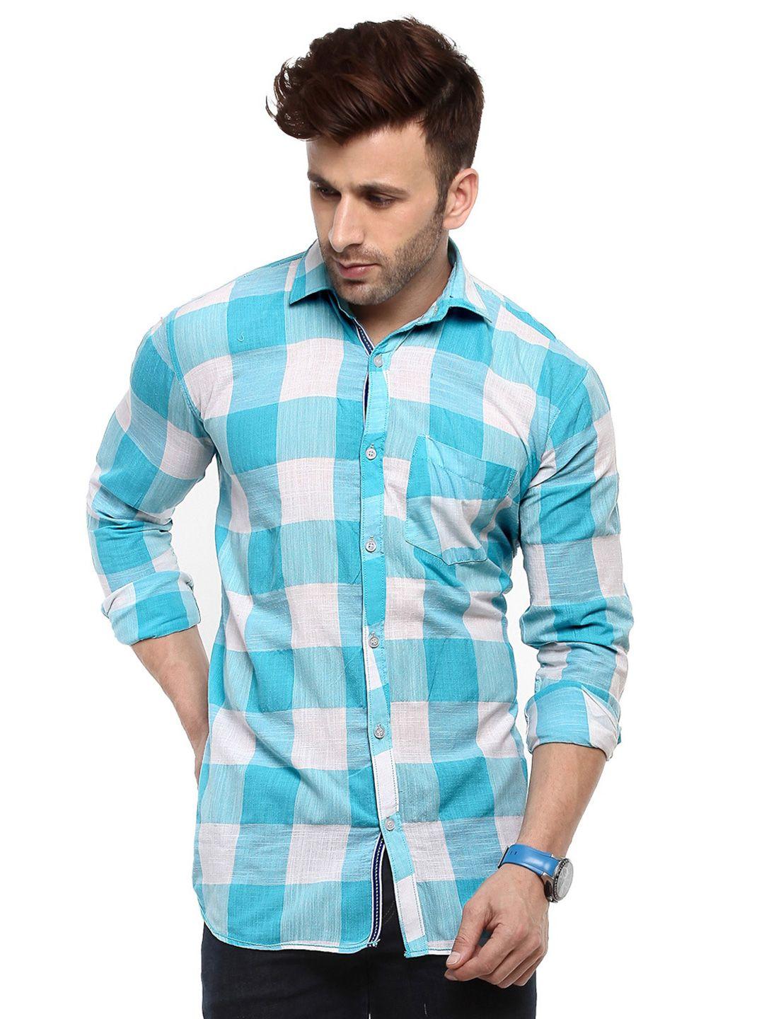 hangup plus long sleeves slim fit checked casual shirt