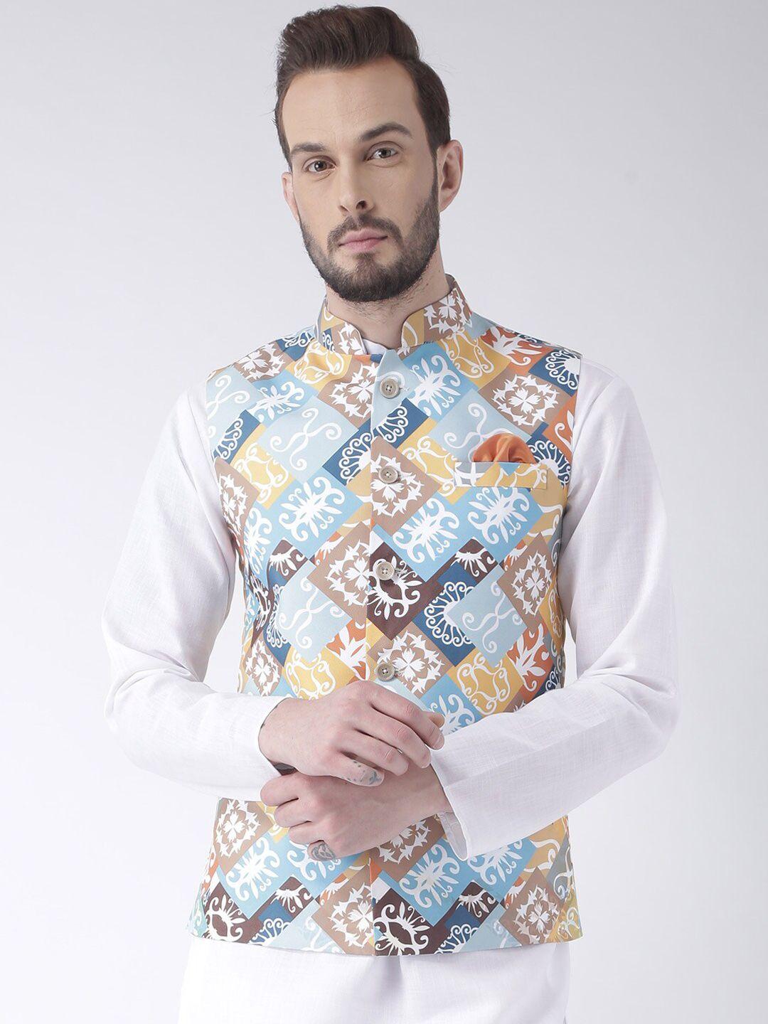 hangup plus men printed nehru jacket