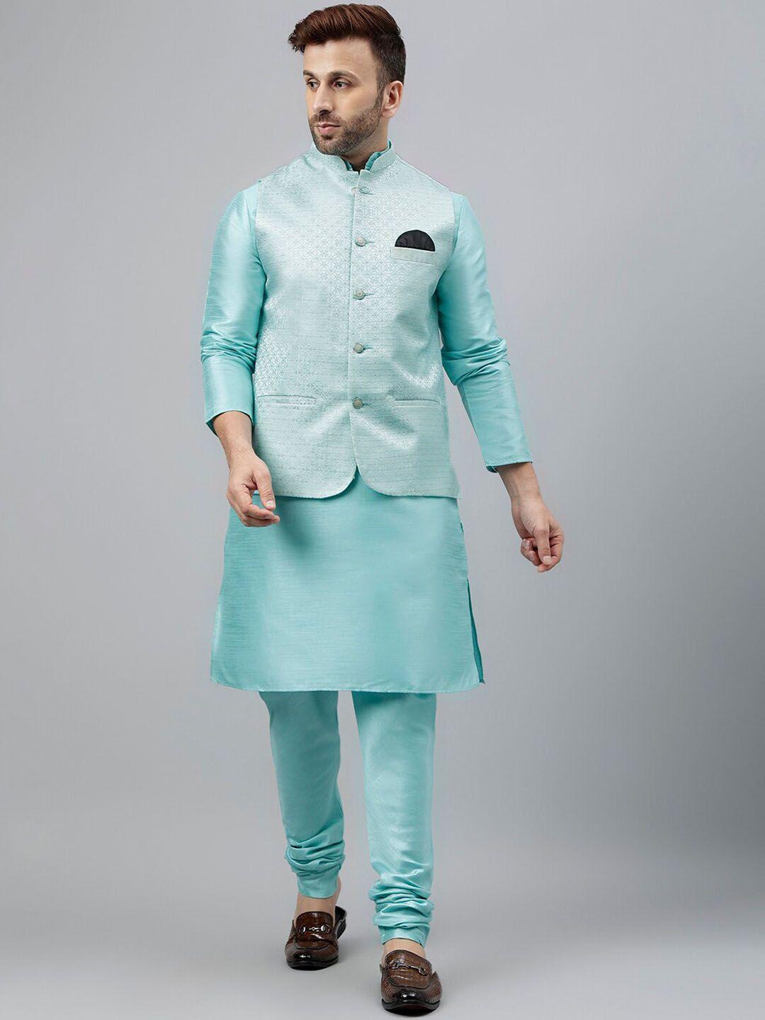 hangup trend floral mandarin collar kurta with pyjamas