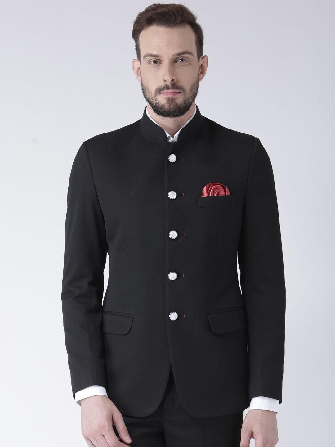 hangup trend men black solid single breasted blazer