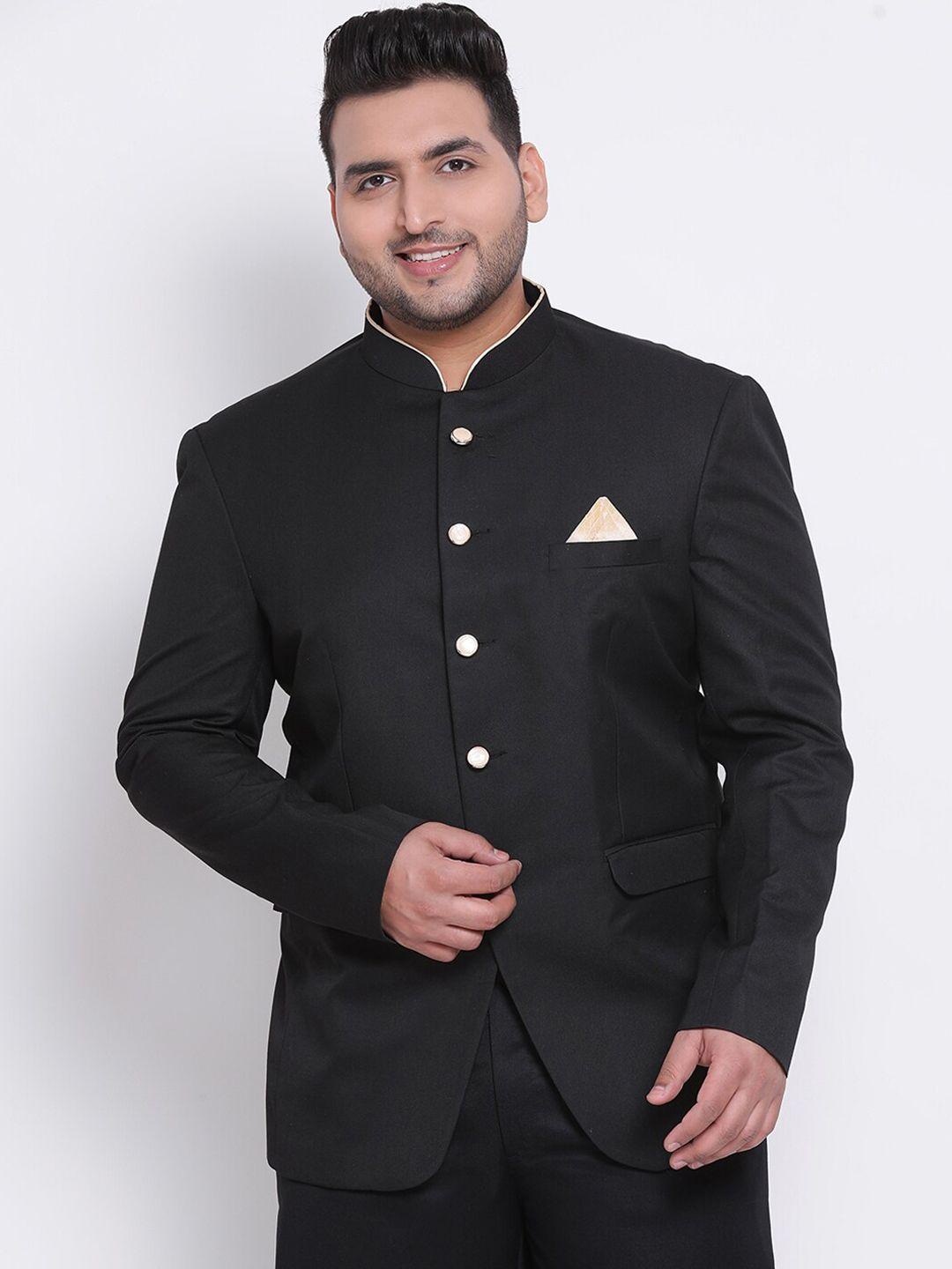 hangup trend men black solid single-breasted blazer