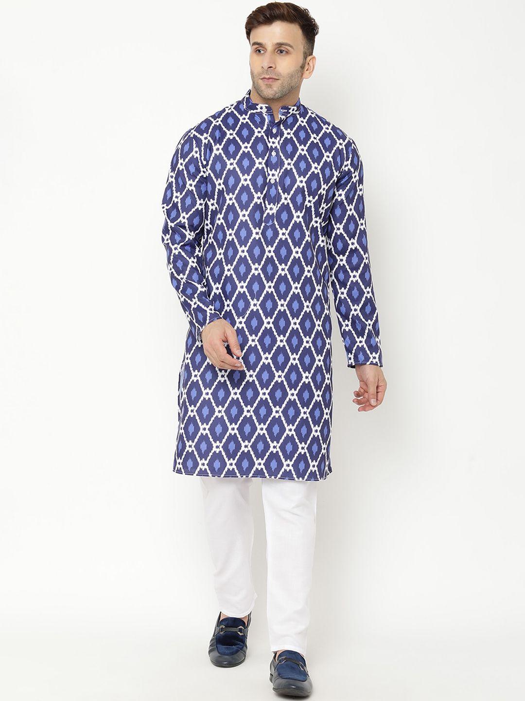 hangup trend men ethnic motifs printed kurta with churidar