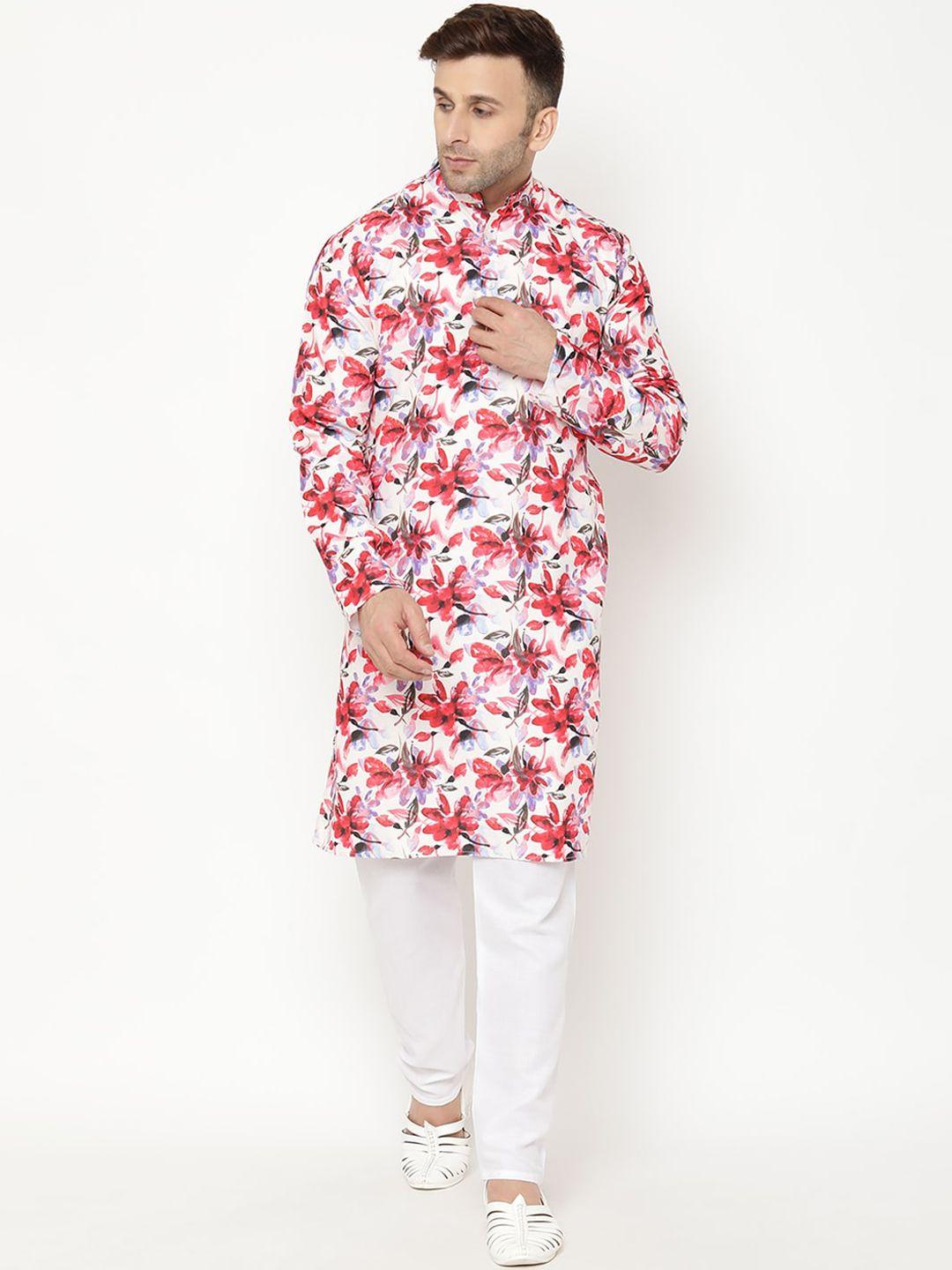 hangup trend men floral printed kurta with pyjamas