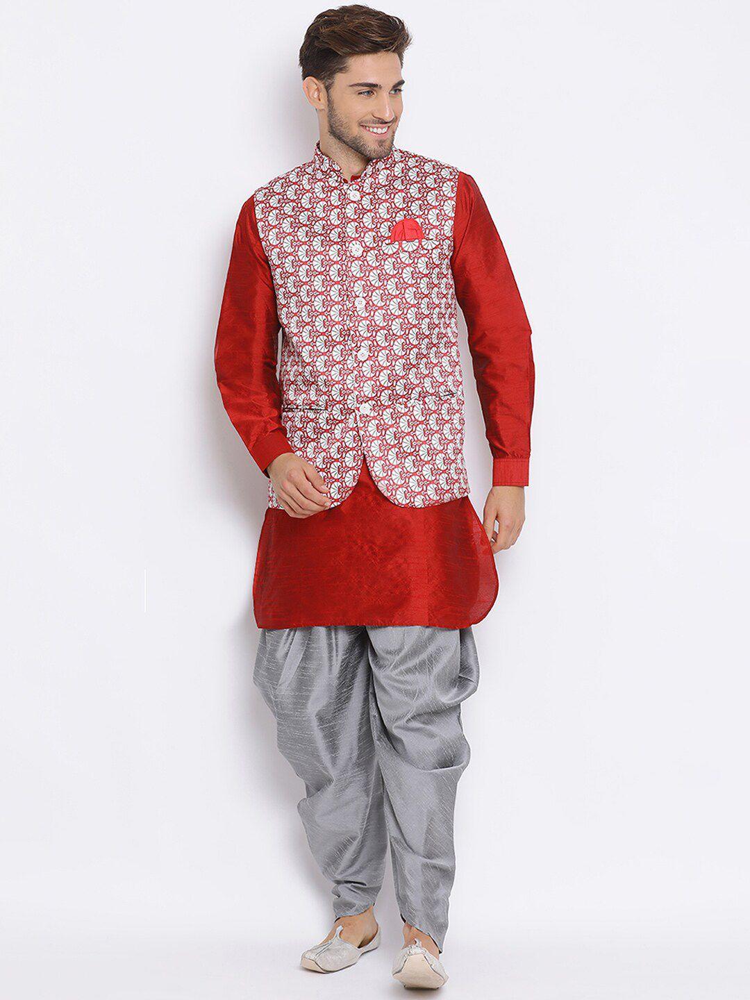 hangup trend men kurta set with dhoti pants & nehru jacket