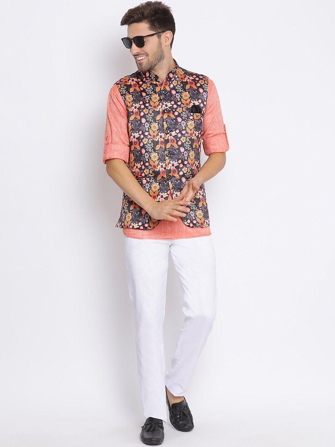 hangup trend men kurta set with trouser & nehru jacket