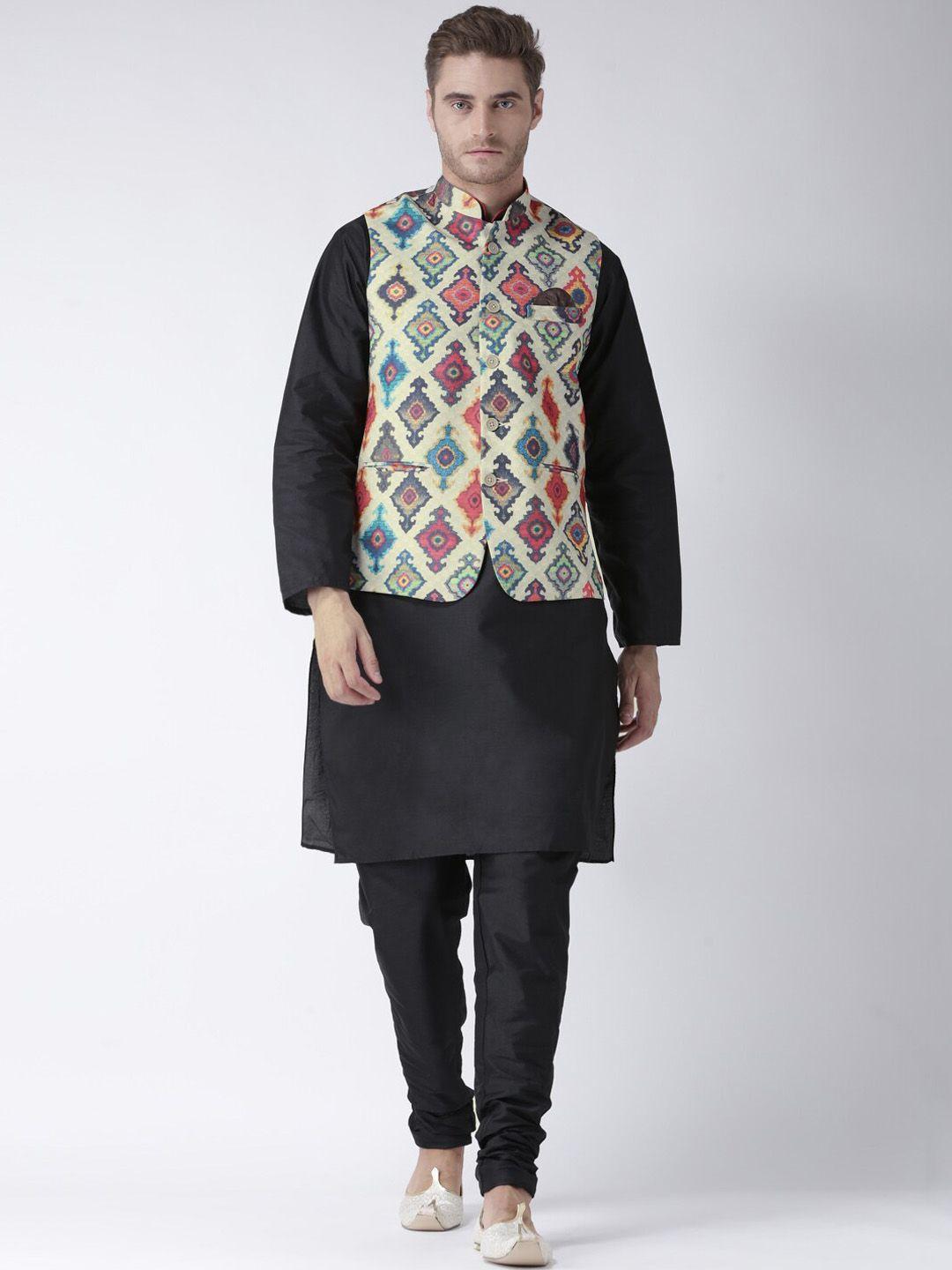 hangup trend men kurta with churidar & nehru jacket