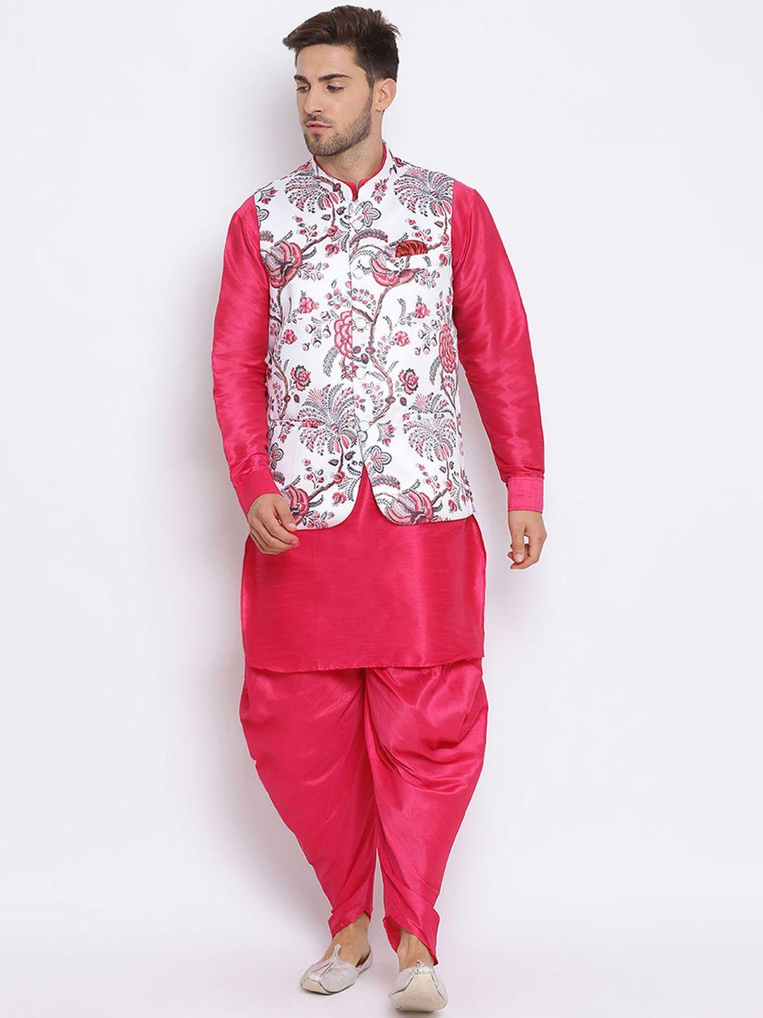 hangup trend men kurta with dhoti pants & nehru jacket set