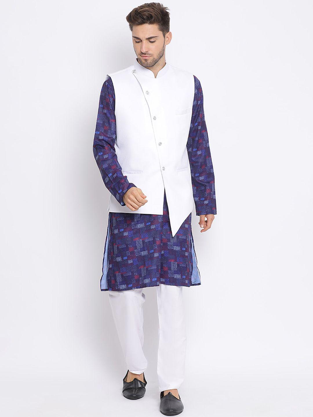 hangup trend men kurta with pyjamas & jacket set