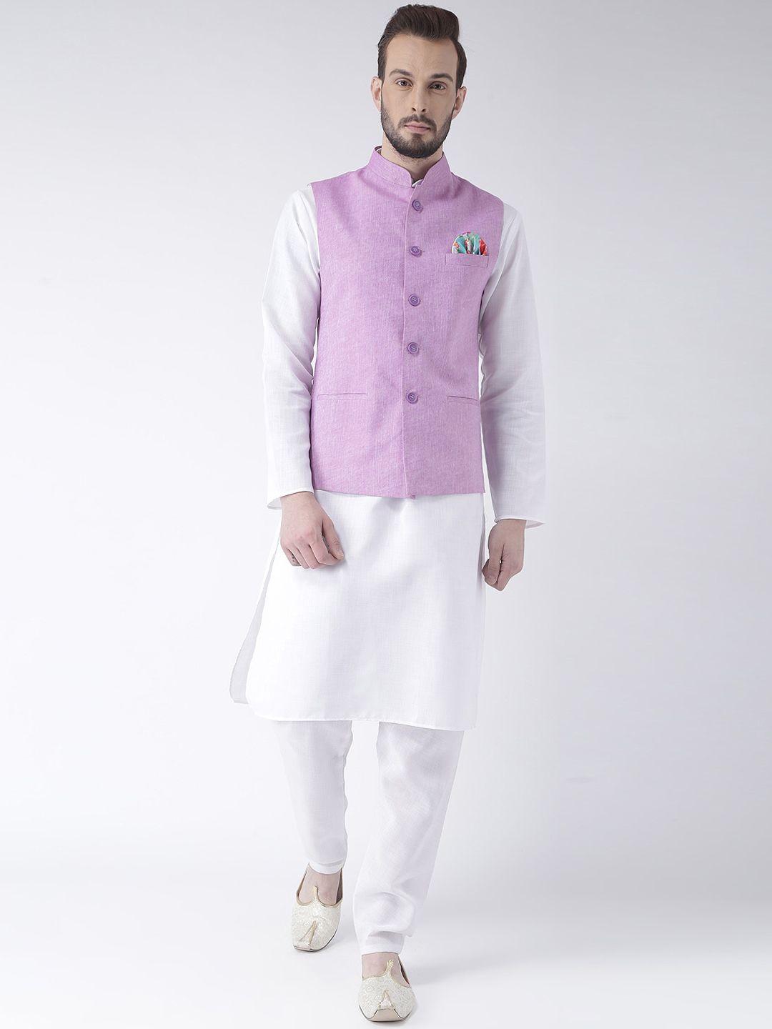 hangup trend men kurta with pyjamas & nehru jacket set