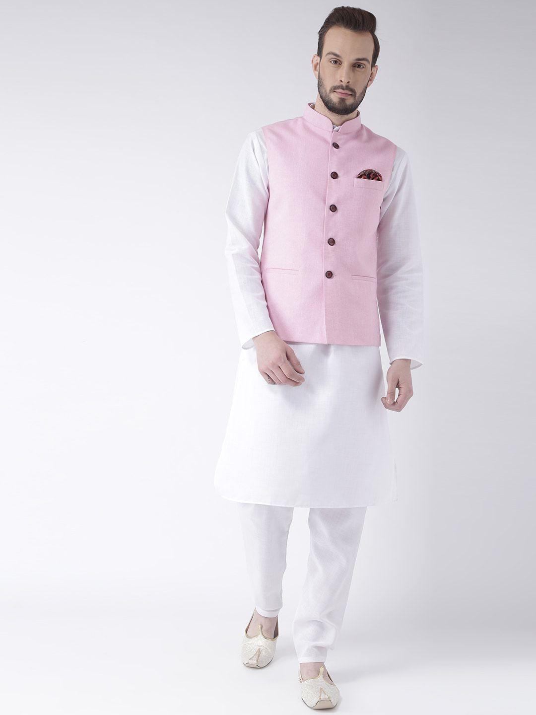 hangup trend men kurta with pyjamas & nehru jacket set
