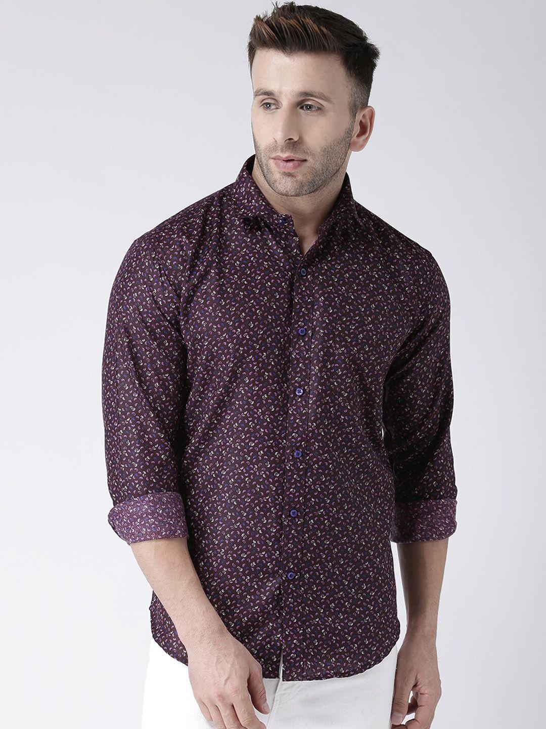 hangup trend men multicoloured & multicoloured slim fit printed casual shirt