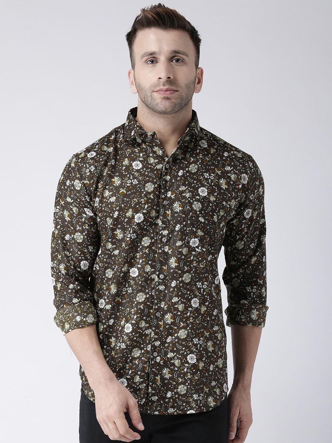 hangup trend men multicoloured floral printed casual shirt