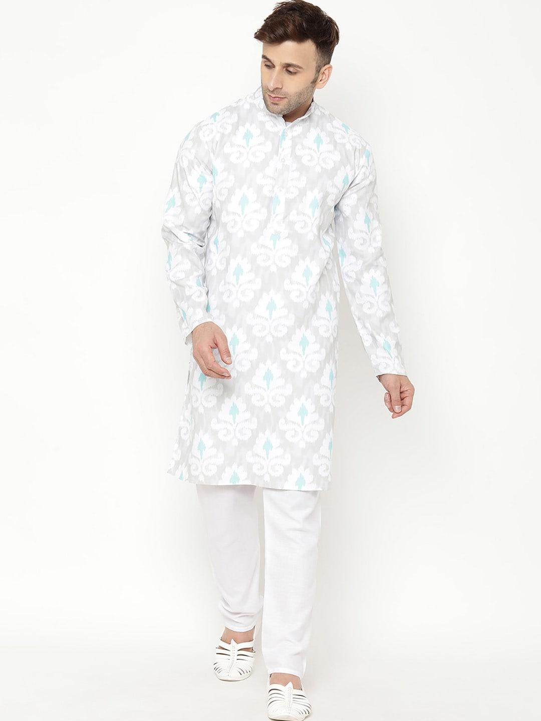 hangup trend men printed kurta with pyjamas