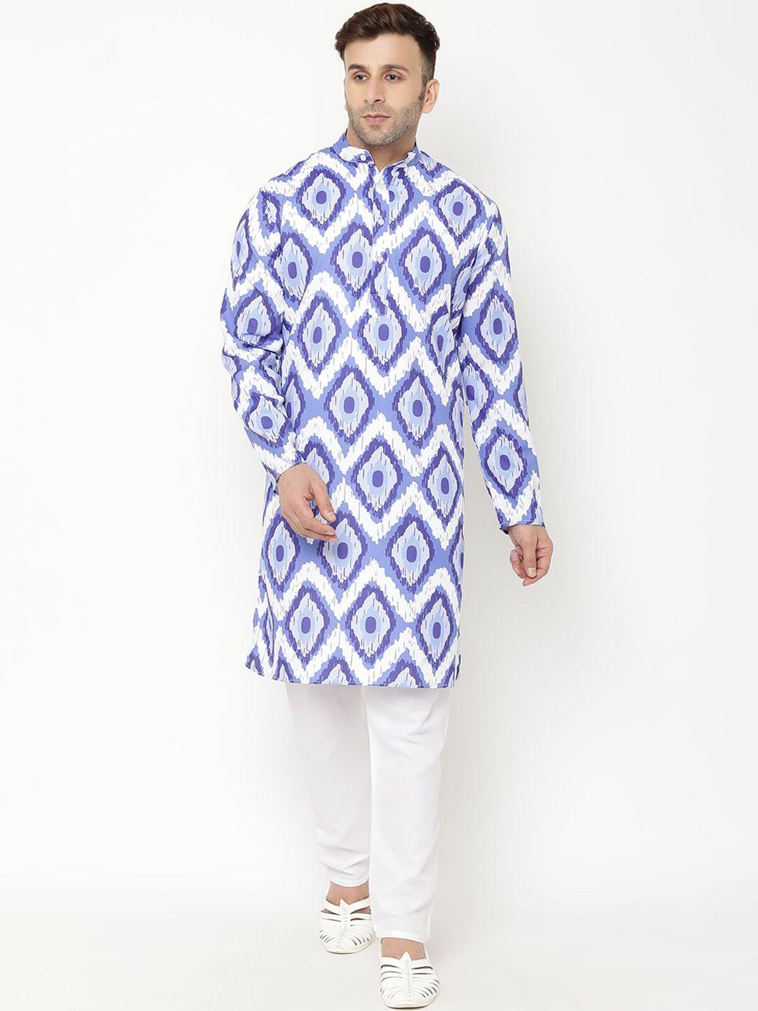 hangup trend men printed kurta with pyjamas