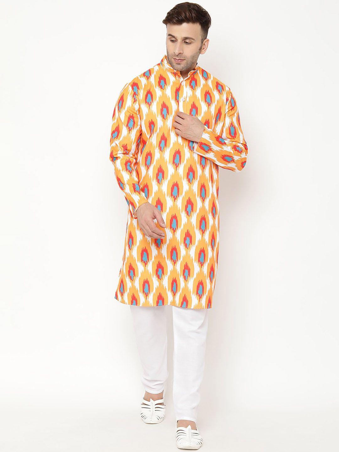 hangup trend men printed kurta with pyjamas