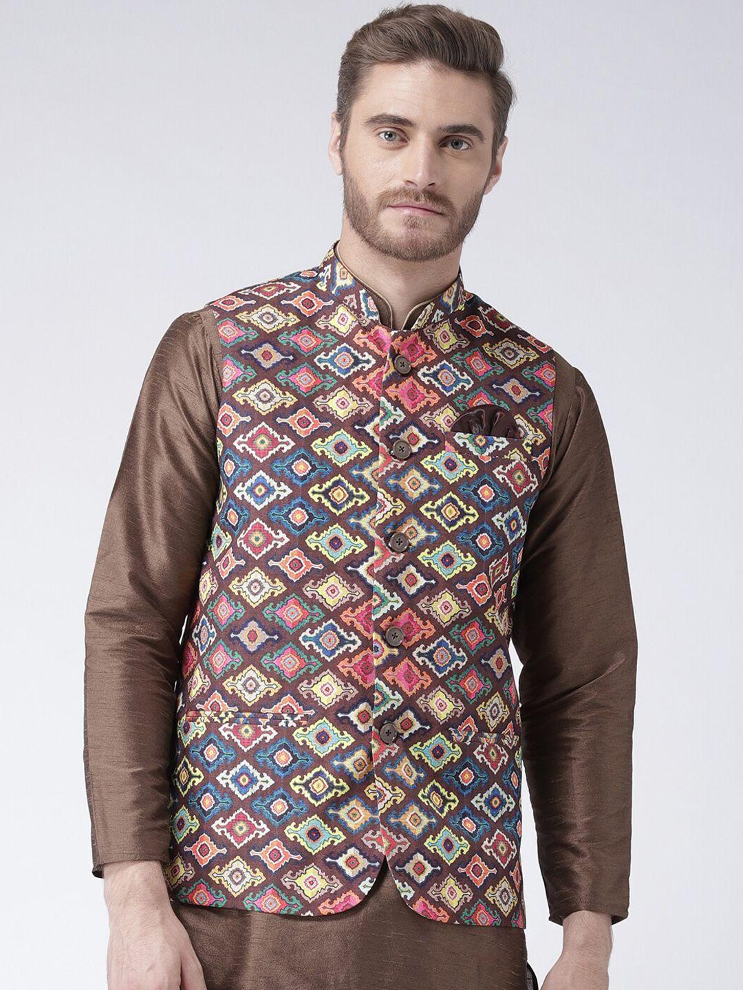 hangup trend men printed nehru jacket