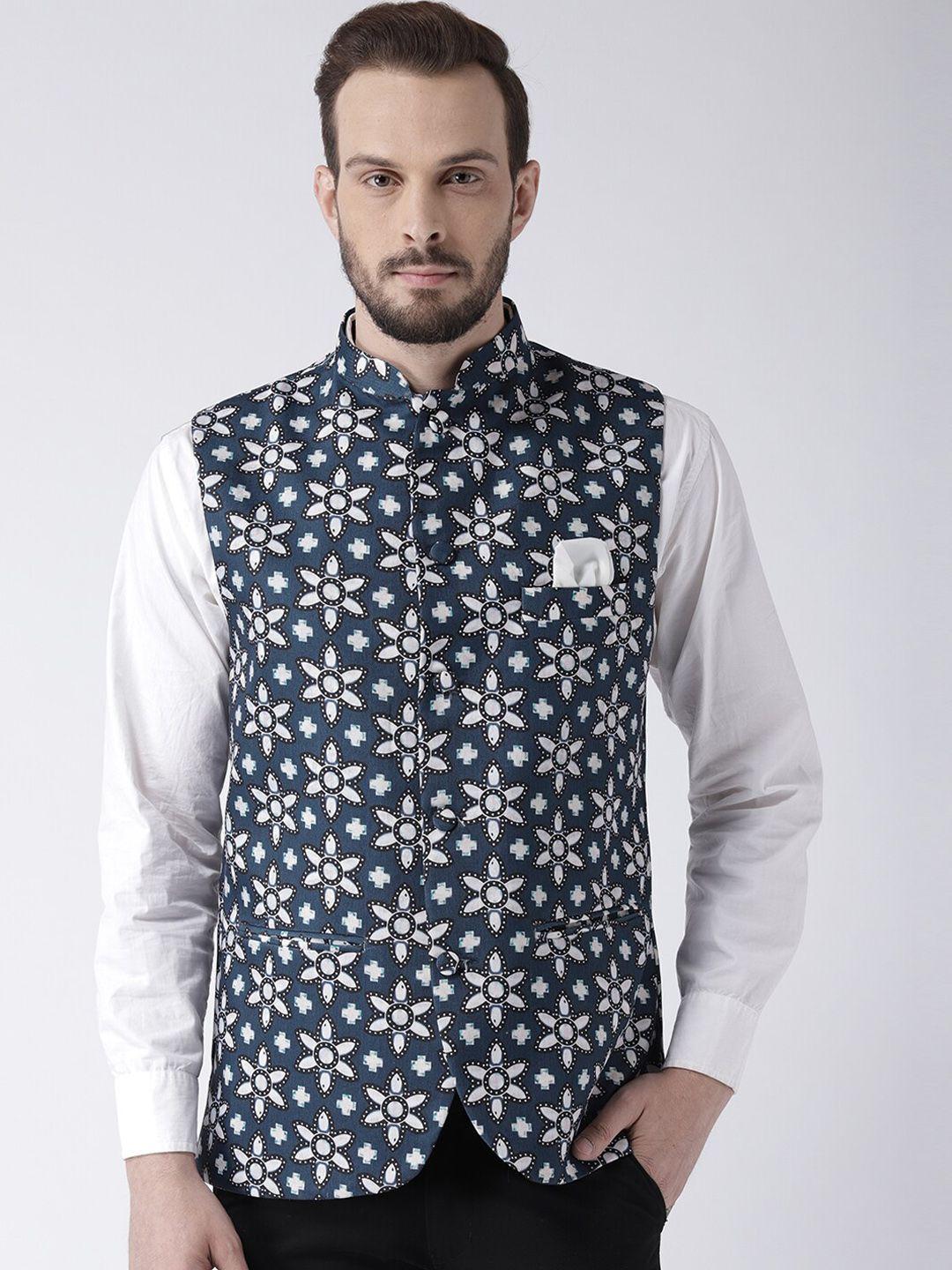 hangup trend men printed woven nehru jacket