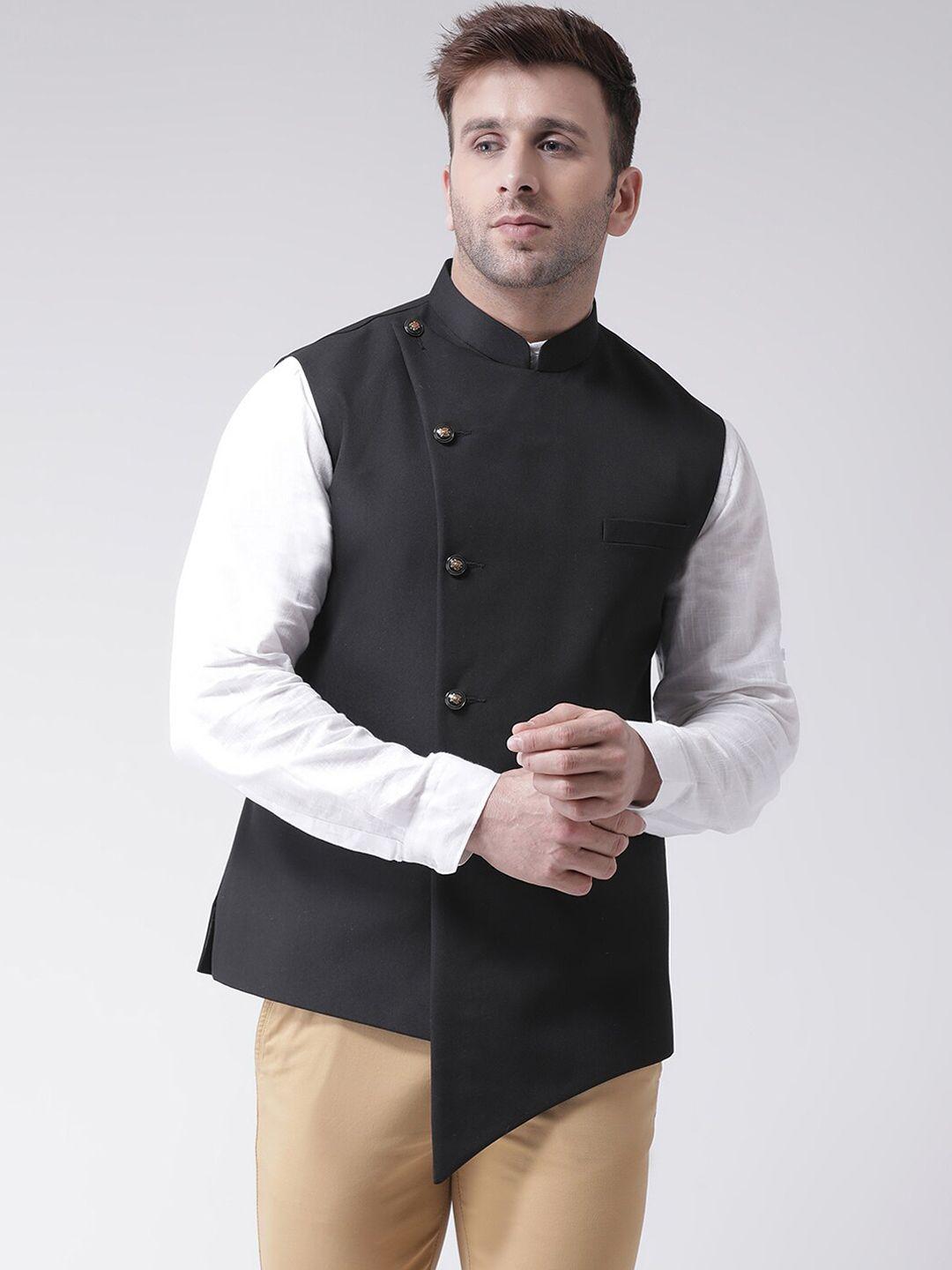 hangup trend men woven nehru jacket