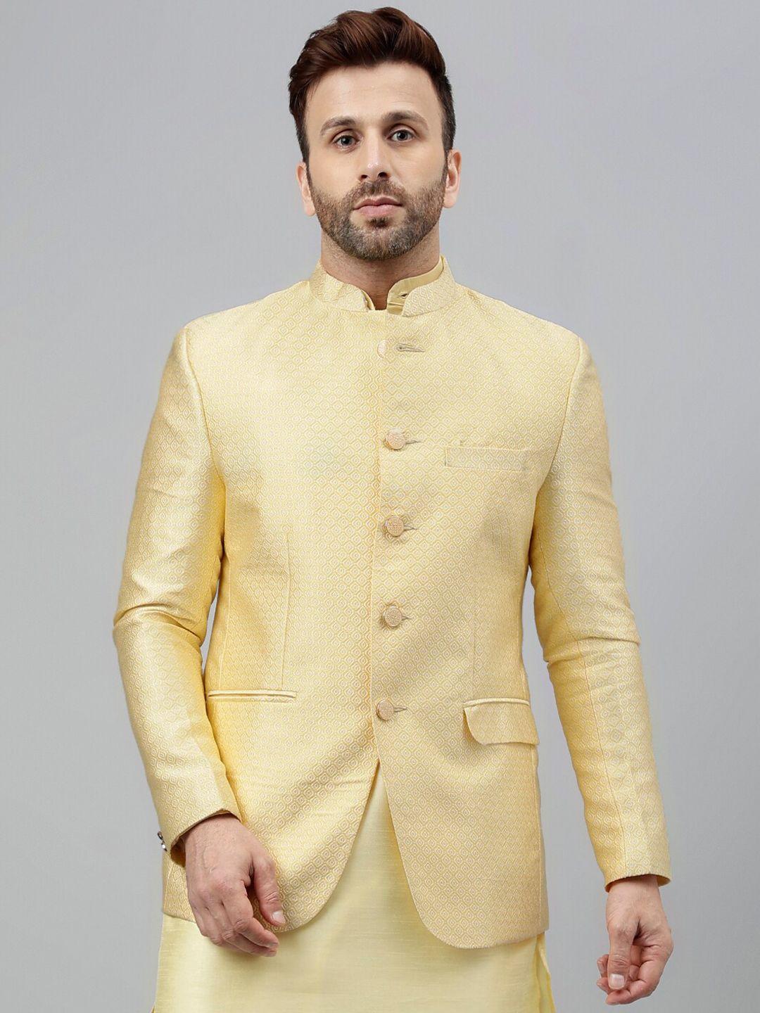 hangup trend self-design mandarin collar bandhagala ethnic blazers