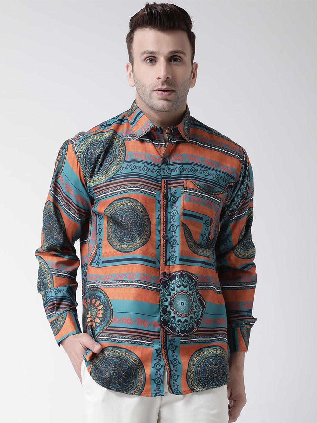 hangup trend slim fit ethnic motifs printed casual shirt