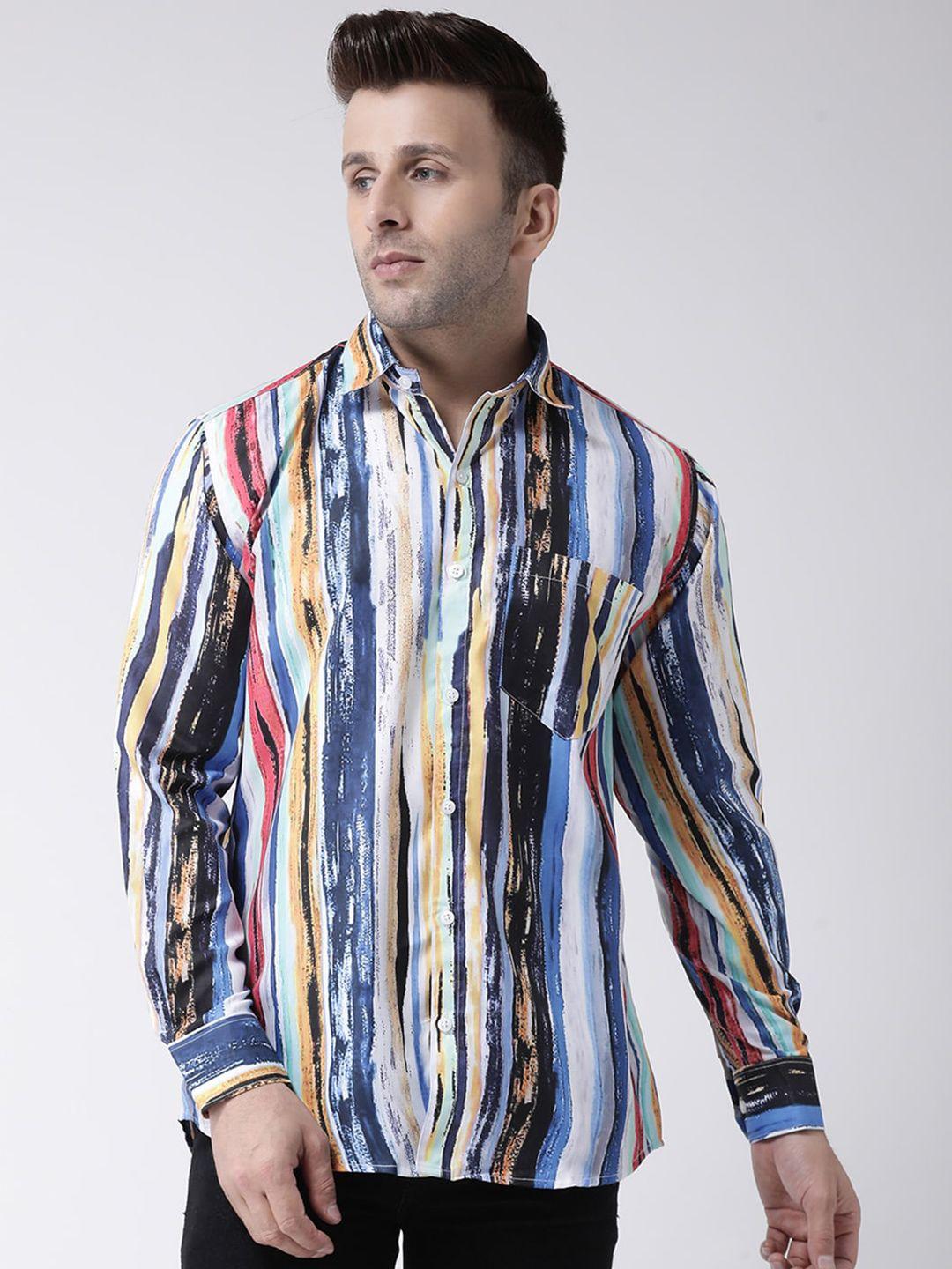 hangup trend slim fit striped casual shirt