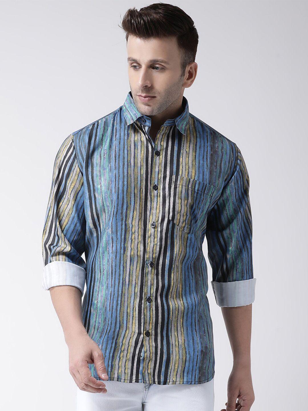 hangup trend slim fit striped casual shirt