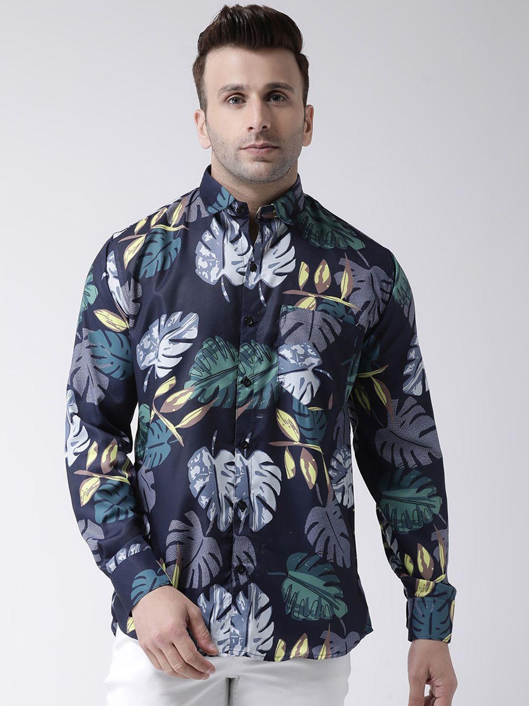 hangup trend slim fit tropical printed casual shirt