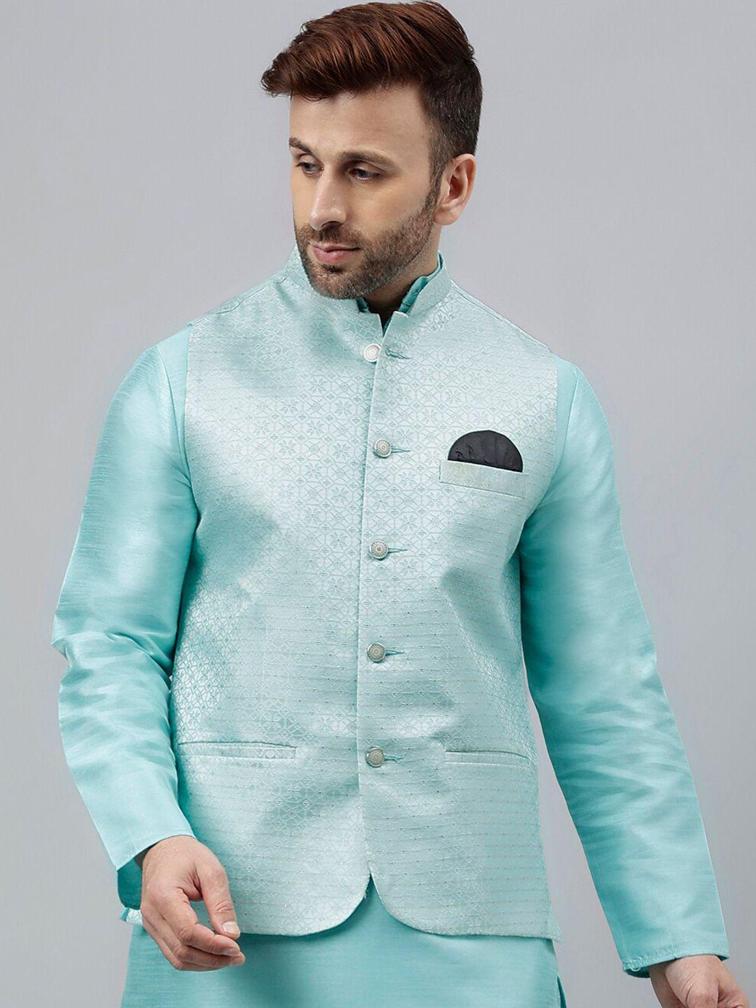 hangup trend woven-design nehru jackets