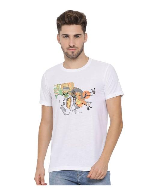 hangup white printed t-shirt