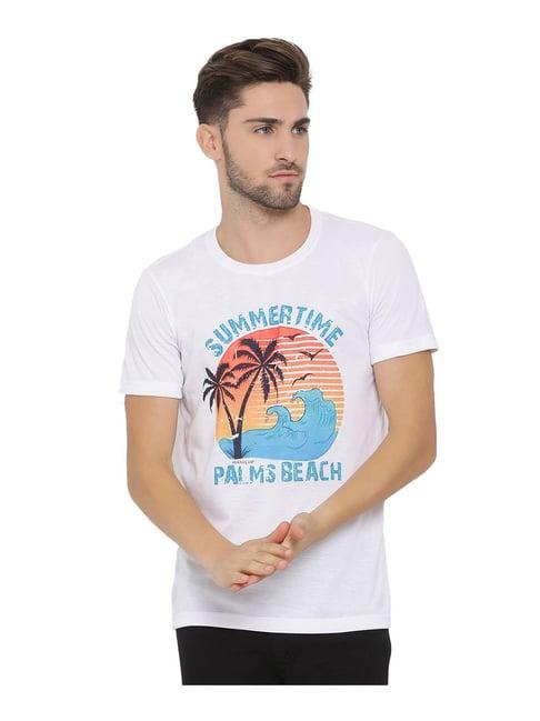 hangup white printed t-shirt