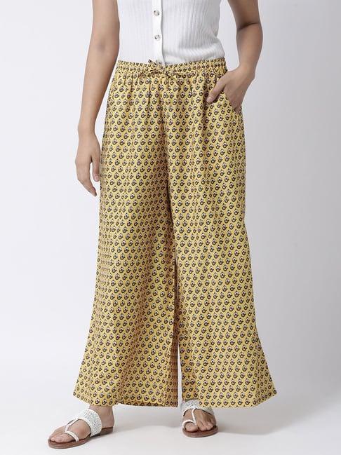 hangup yellow printed palazzos