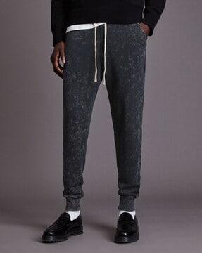 hani speckled slim fit joggers with drawstring waist