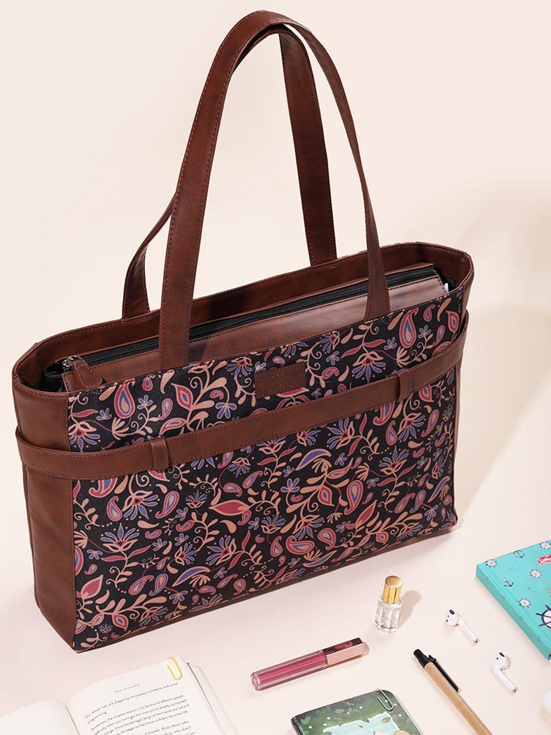 happening hippo women floral printed laptop bag up to 15 inch