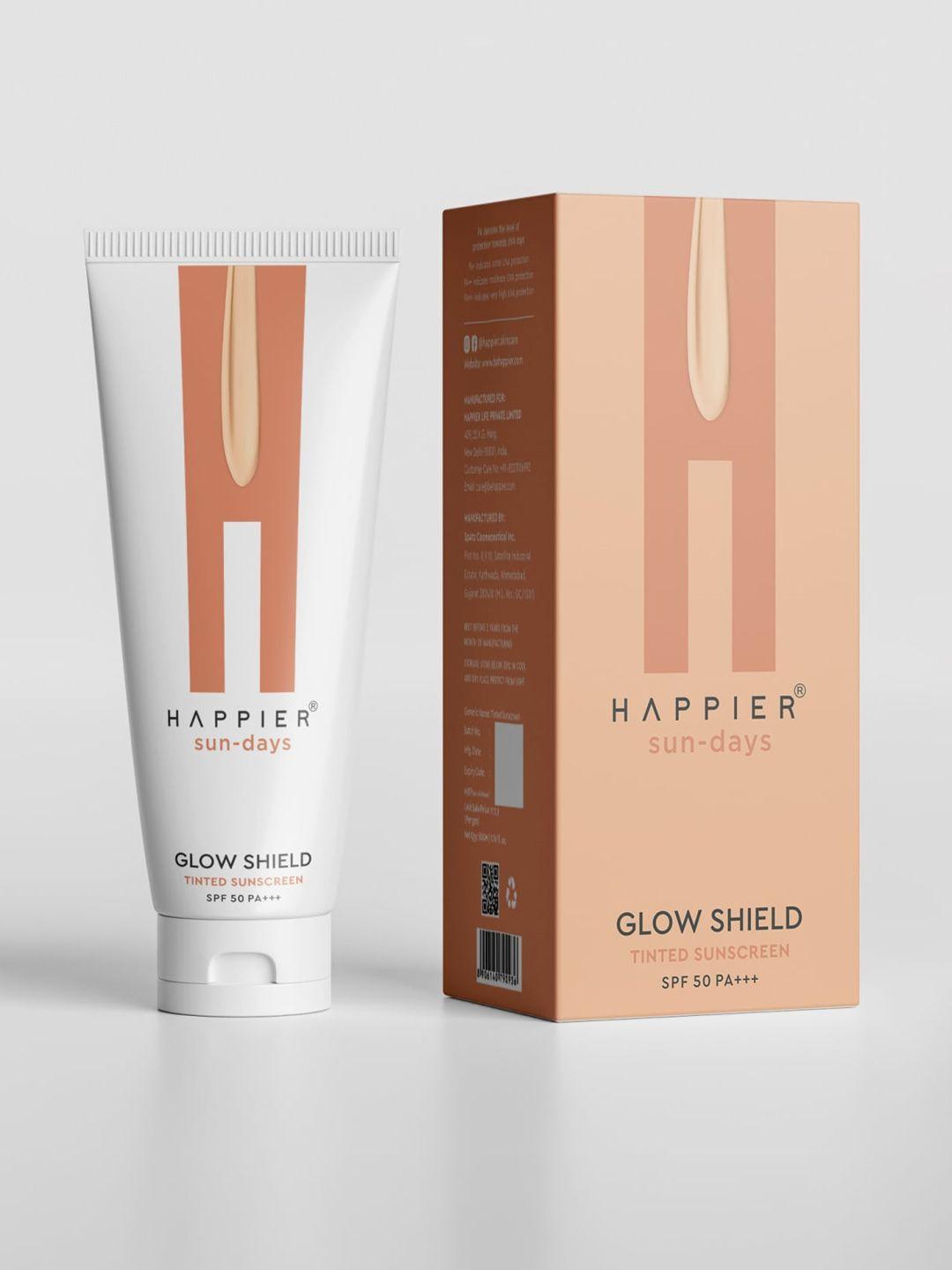 happier glow shield tinted sunscreen spf 50 pa+++ - 50ml