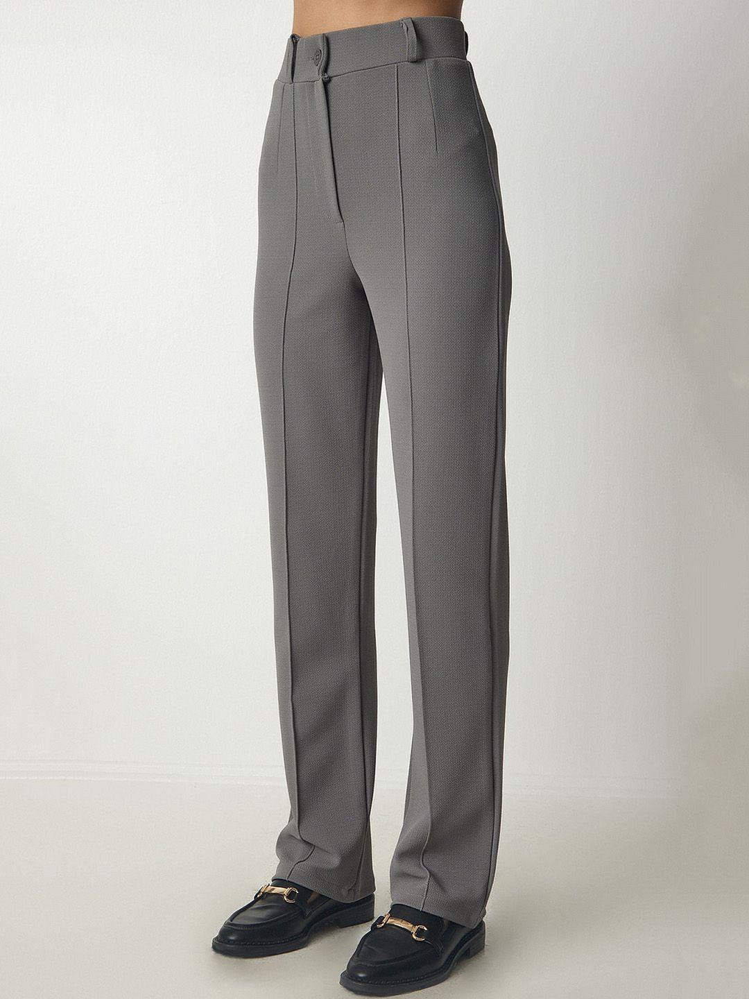 happiness istanbul women high-rise regular trousers