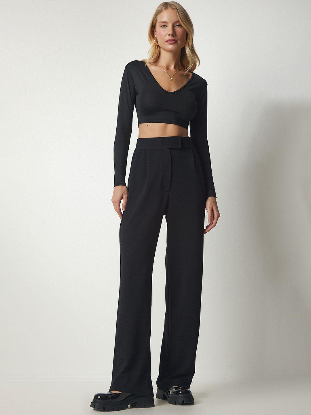 happiness istanbul women mid-rise pleated regular trousers