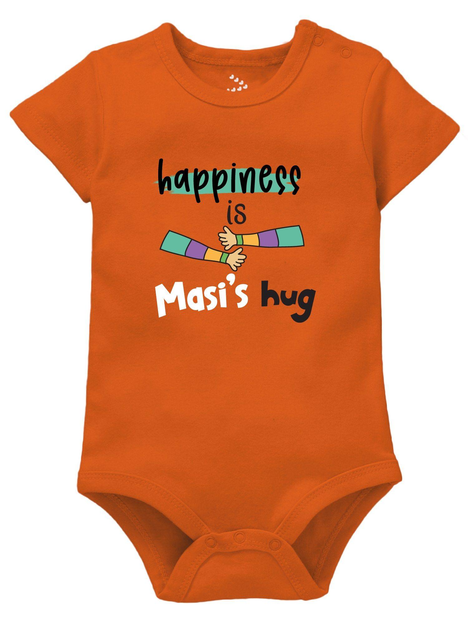 happiness is masis hug baby bodysuit orange