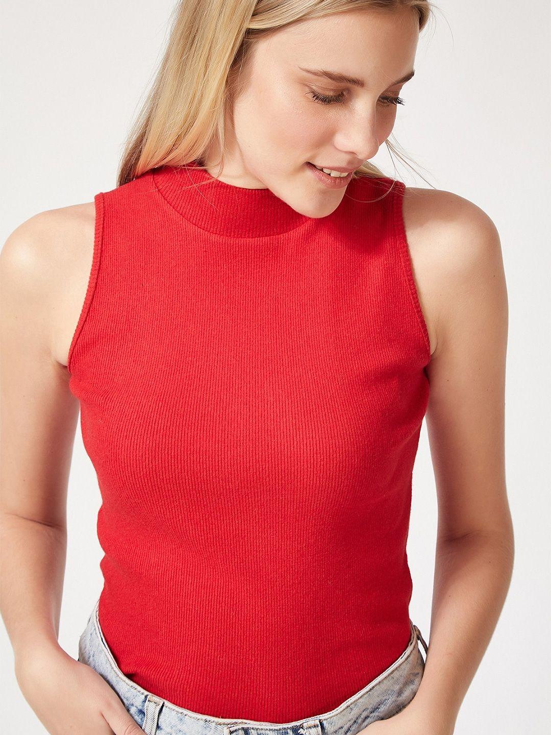 happiness istanbul high neck sleeveless cotton top