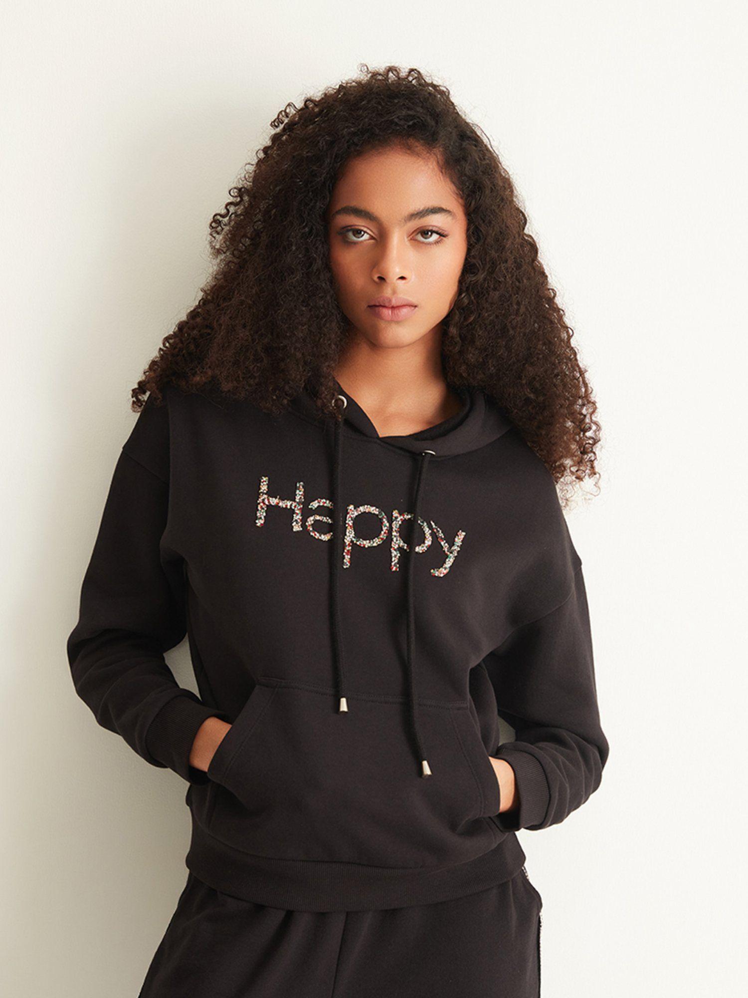 happy hooded sweatshirt