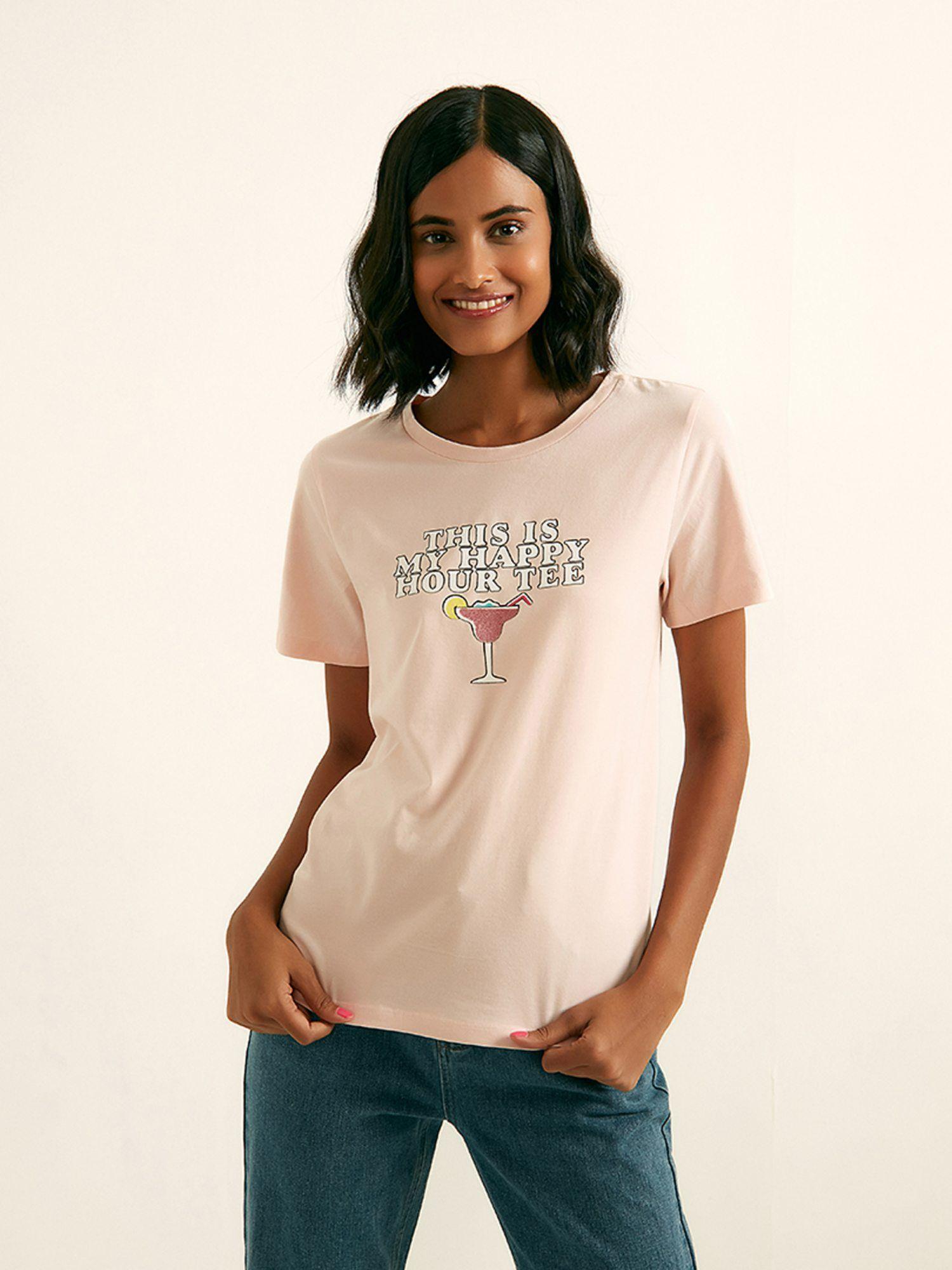 happy hour pink tee