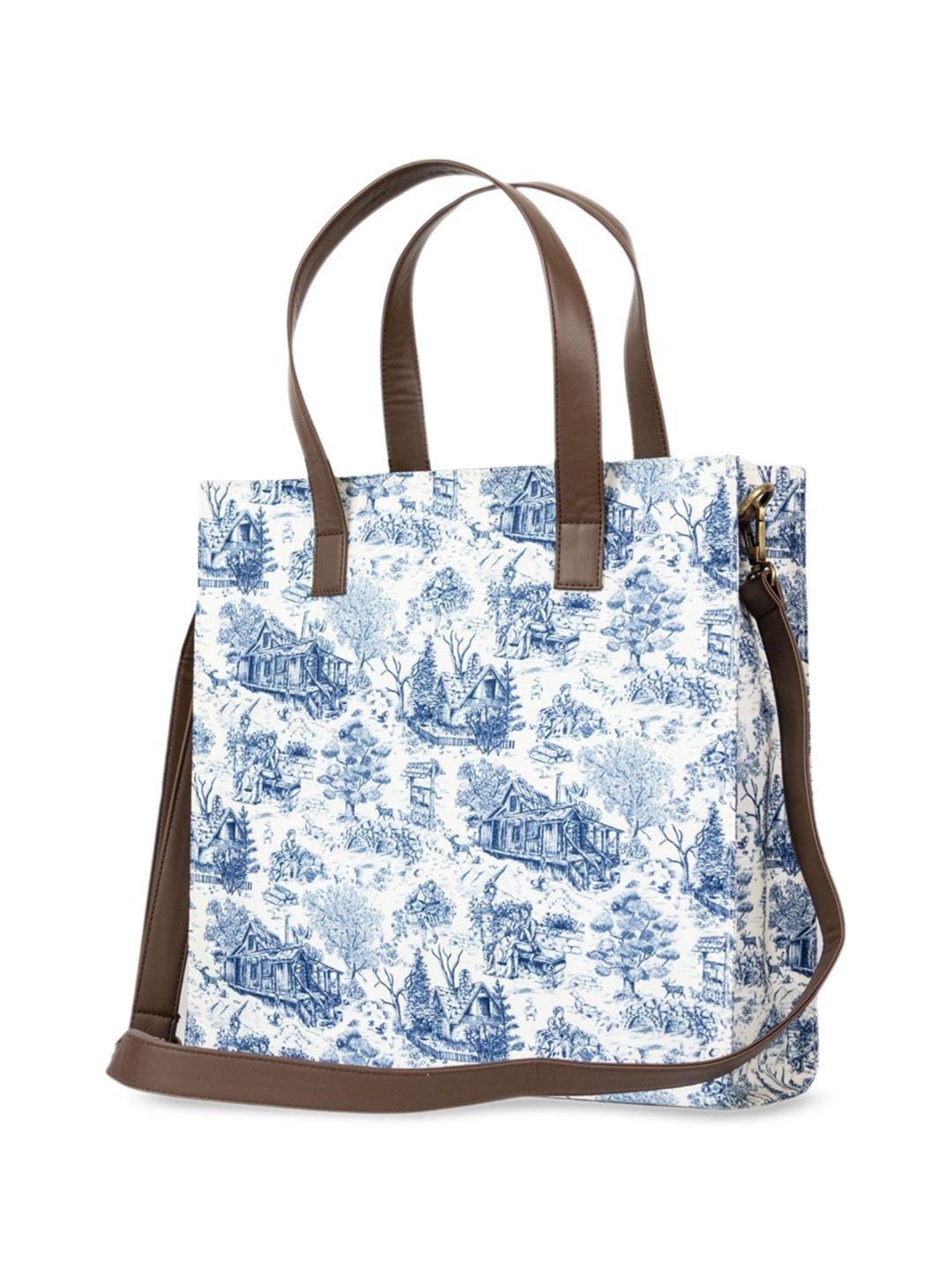 happywagon floral printed oversized shopper tote bag